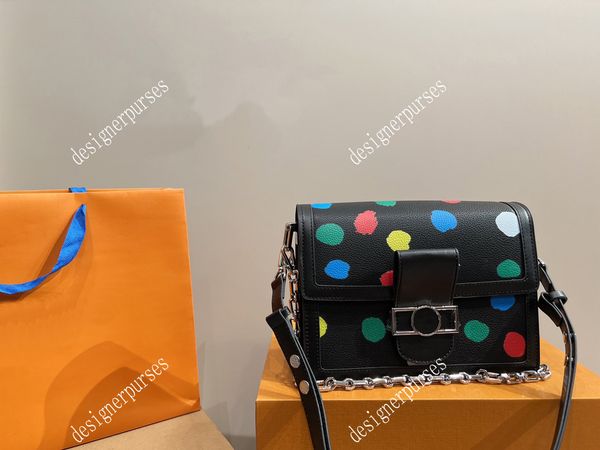 

tz fashion x yk dauphine medium handbags designer bags classic kusama yasunari series handbag women trend hand-painted painted dots shoulder