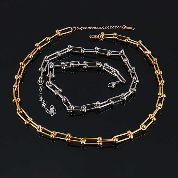 

pendant fashion stainless steel chunky u s for clavicle chain choker boho women jewelry necklace 0206, Silver