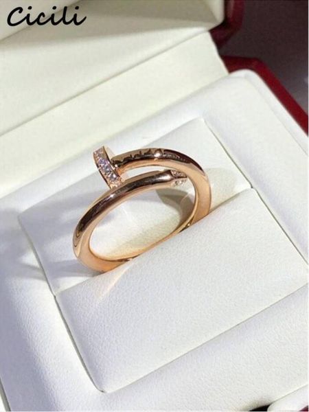 

designer ring women men finger a love band ring stone design screw jewelry couple lovers silver gold ring with red bag