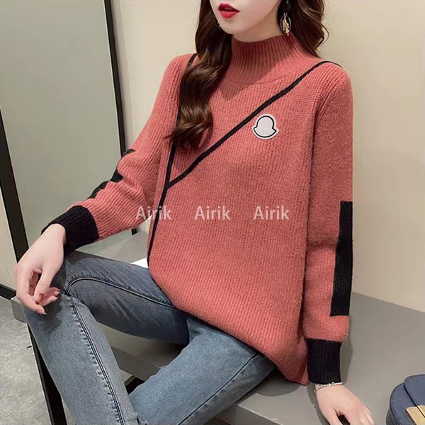 

designer fashion luxury spring and autumn maya new fashion women's loose pullover sweater warm with western base shirt, White;black