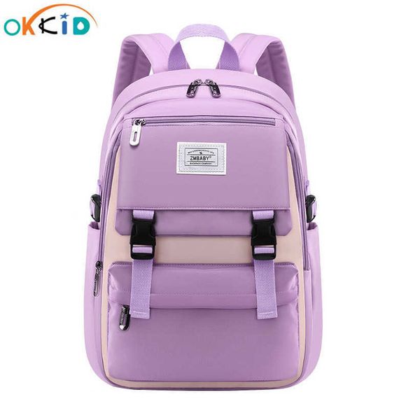 

backpack okkid school bags for teenage girls purple pink light blue backpack waterproof large school backpack student book bag satchel 02072
