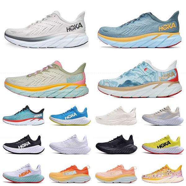 

hoka one bondi 8 running shoes hokas carbon x2 clifton mens women sneakers lunar rock black white blue outdoor sports runner trainers joggin