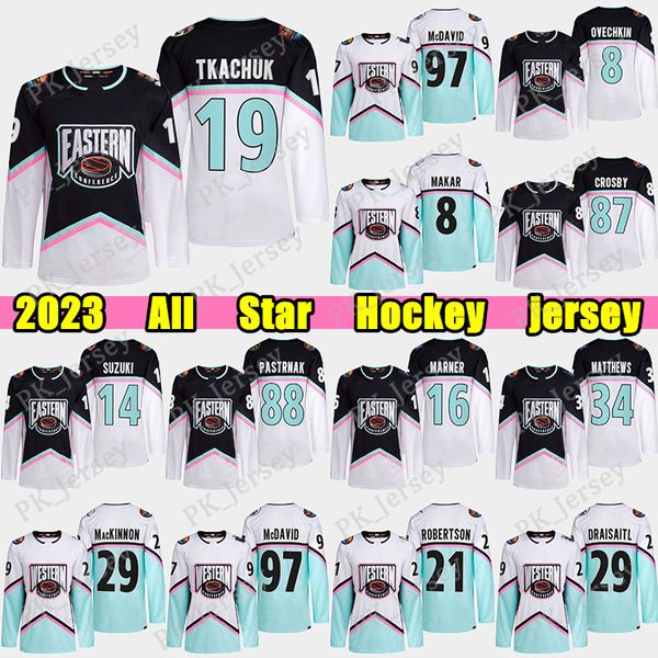 

2023 all star conference hockey''nhl''jersey connor mcdavid kirill kaprizov cale makar tage thompson matthew tkachuk igo, Black;red