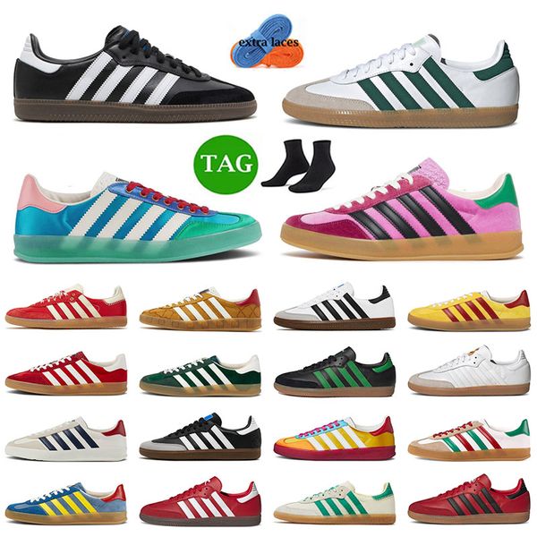 

2023 originals samba vegan gazelle casual shoes men women black white gum pink velvet monogram light blue suede austin fc trainers sports sn