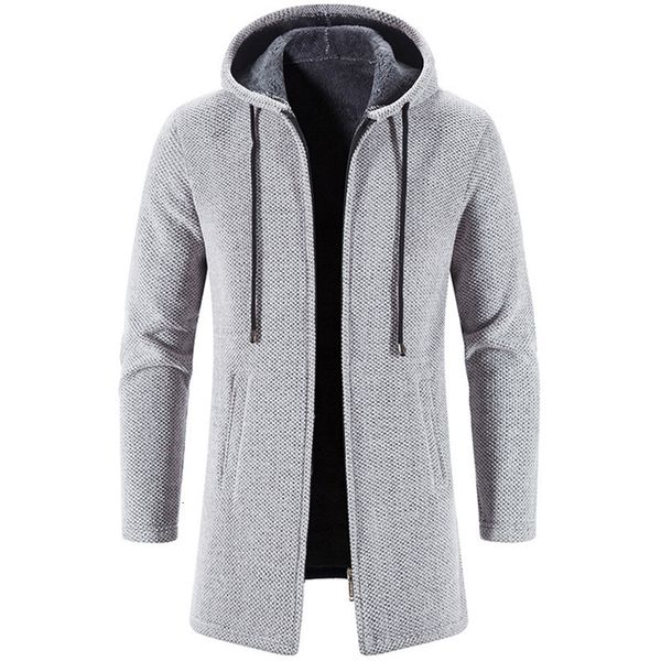 

men's sweaters coat autumn winter warm zipper medium long cardigan man casual knitwear sweatercoat mens clothes 230206, White;black