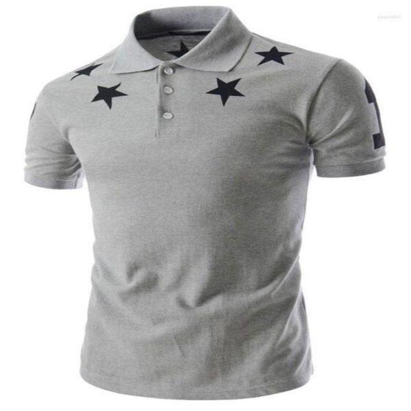 

men's polos geek summer polo shirt stars printing fashion short sleeve printed sleeved, White;black