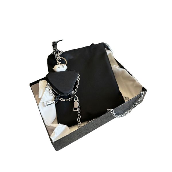 

shopping bag crossbody bag mini tote bag in nylon fabric black 5a quality with pendant