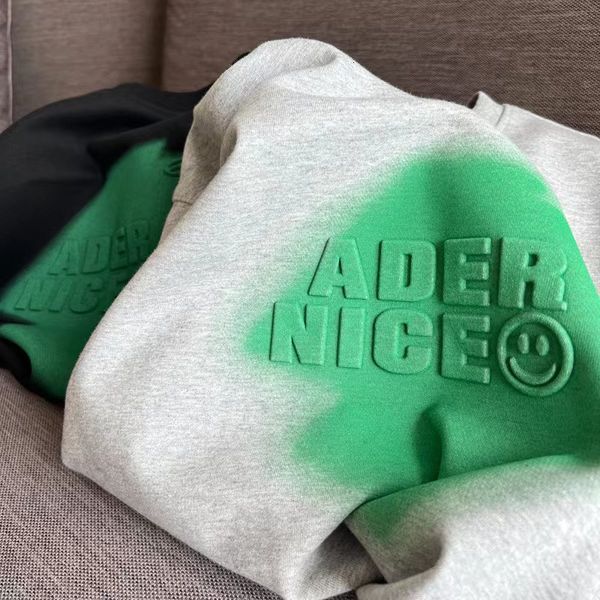 

men's hoodies sweatshirts high street ader sweatshirt embossed gradual letter tie dye adererror 230206, Black