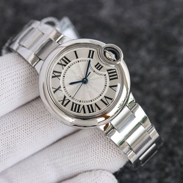 

women's watches all stainless steel watches 33mm silver dial automatic mechanical movement watches casual business clock orologi di lus, Slivery;brown