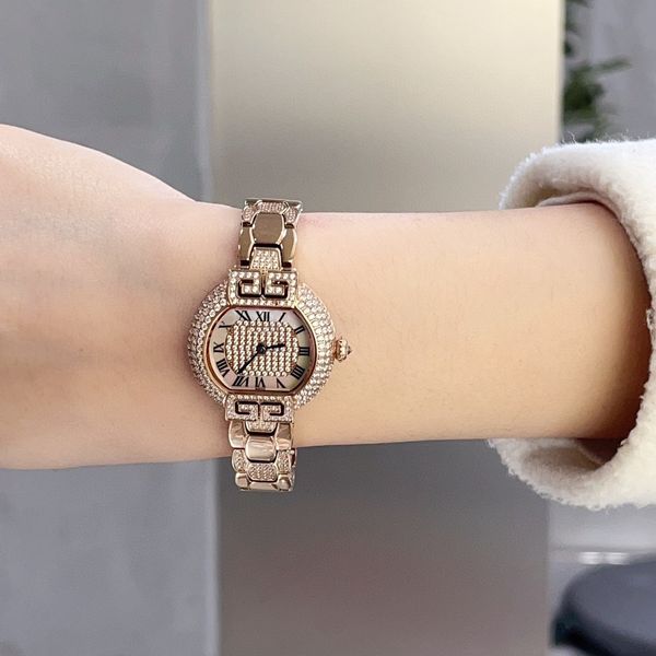 

fashion classic women's watch turtle shape 33mm sapphire crystal gem women's inset diamond imported eight star diamond dial quartz, Slivery;golden