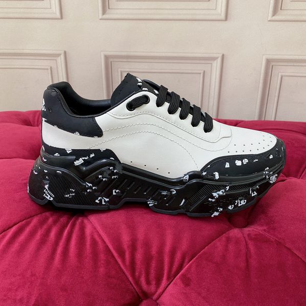 

fashion real leather handmade boots multicolor gradient technical sneakers men women famous shoes trainers 0206q, Black