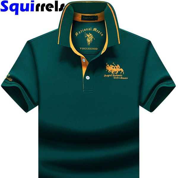 

men's polos men's polo shirt short sleeve t-shirt summer men's lapel loose large size half sleeve t-shirt men's clothing, White;black