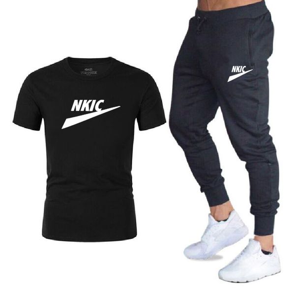 

Men Tracksuits 2023 Summer Short Sleeve Tee shirt Shorts Set Casaul Slim Fit Sporting Suit Mens Masculino Two Pieces Sets, Blue