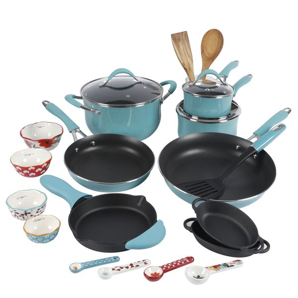 

frontier speckle 24-piece cookware combo set