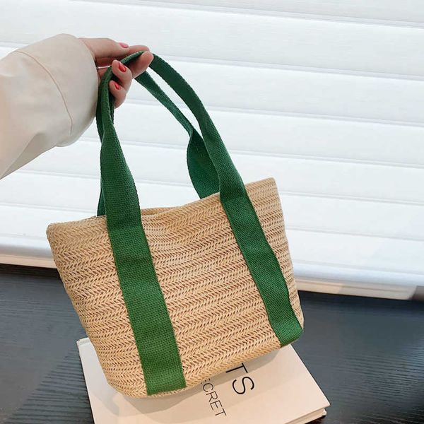 

stuff sacks hand-held straw women's version new beach summer vacation idyllic woven bag