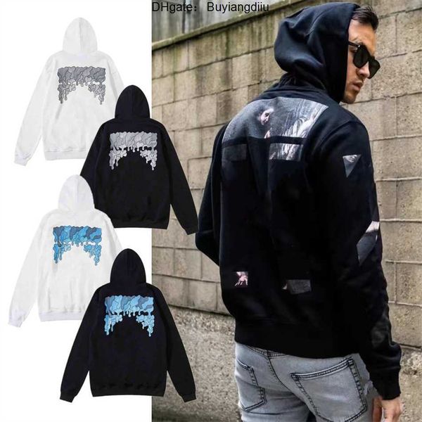 

luxury men's fashion sweatshirts brand offs pullover shirts hoodies designer women sweater men arrow cross letter print hoodie tees 4sl, Black
