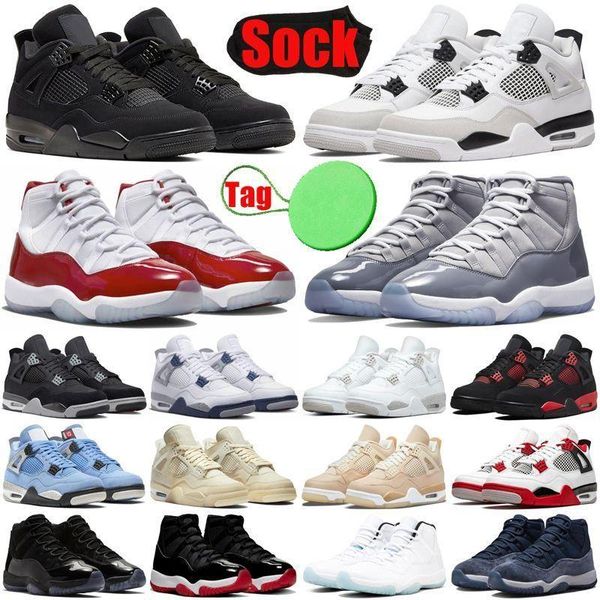 

cherry 11 designer shoes 4 basketballs shoe for mens womens sneakers 4s 11s plate-forme military black cats canvas midnight navy red th rigk