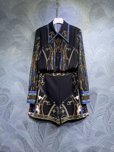 

spring 2023 new women's dress, polo print shirt with shorts set, White