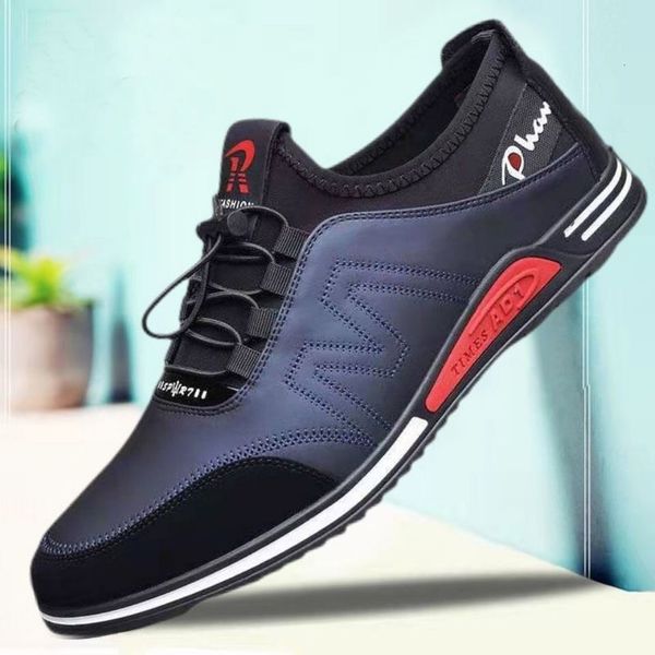 

dress shoes concise men's trendy shoes fashion soft soled male casual shoes breathable flat laceup soft bottom men light sneakers 23020, Black
