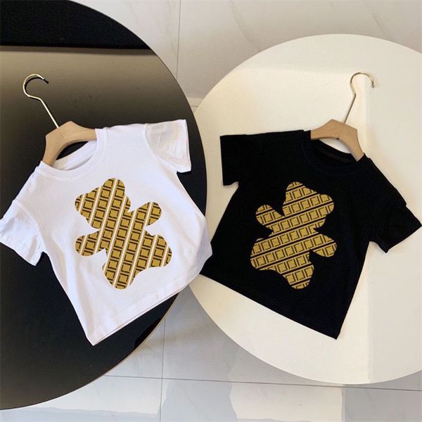 

Childrens Luxury Clothes Baby Kids Designer Tshirt Boys Summer Clothing Girls Short Sleeve Fashion Letter Shirts Unisex Tops 2 Colors, Black