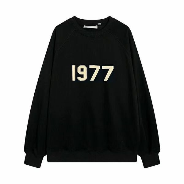 

1977 designer men's hoodie basic hoodie pullover sweatshirt loose long-sleeved hooded pullover men's women's top, Black
