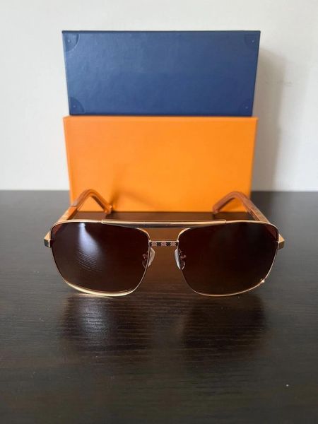 

Designer LOU VUT luxury cool sunglasses for men classic attitude Metal square frame Popular retro avant-garde outdoor uv 400 protection 0259 with original box