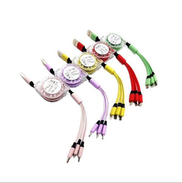 

universal retractable multi usb charger cables 3 in 1 micro usb cable charging cord adapter/android/type c for type c/micro android and othe