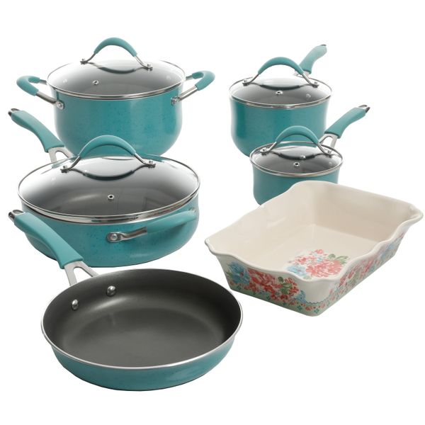 

frontier speckle aluminum 10-piece cookware set