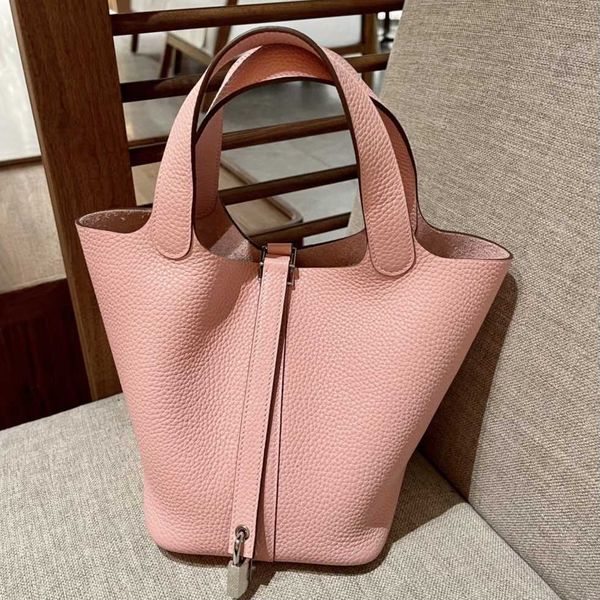 

original edition 7a h home designer picotin lock bags 2023 new bag vegetable basket handbag high-end layer cow leather women's bucket w