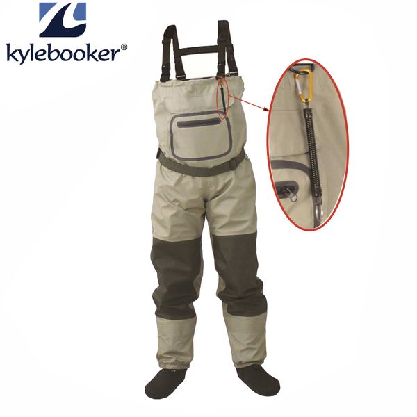 

outdoor pants fly fishing chest waders breathable waterproof stocking foot river wader pants for men and women 230206, Black;green