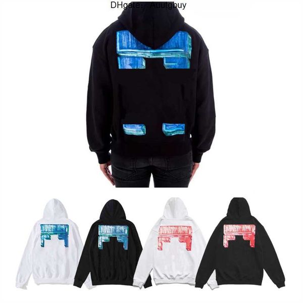 

fashion mens offs sweatshirts designer classic hoodies luxury pullover hip hop oil paint back arrow x men women hooded casual hoodie 1k68, Black