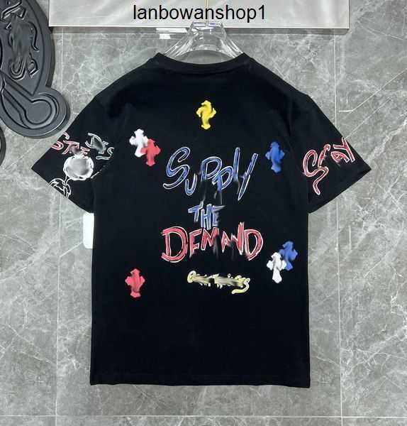 

luxury fashion men's t shirt ch brand chromes tees designer women sanskrit letter couple t-shirt sweatshirt horseshoe flower heart 2jw, White;black