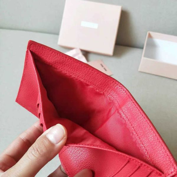 

brand designer wallet card pack handbag purse women's three-fold wallets short card bag envelope zero purse leather large capacity mult, Red;black