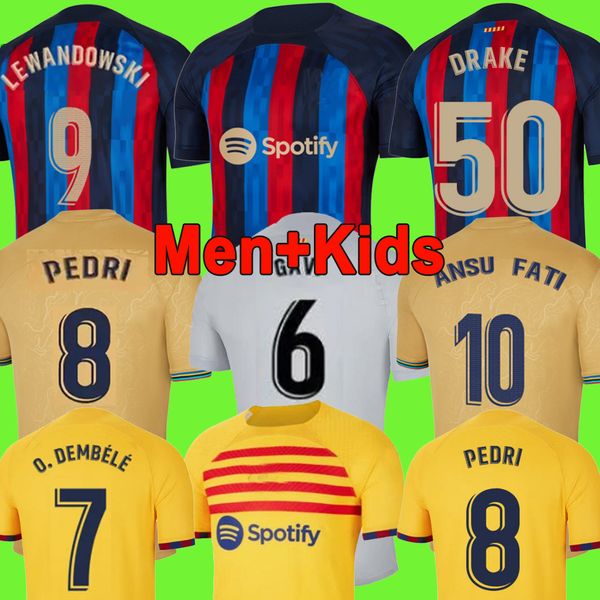 

s - 4xl ansu fati soccer jerseys 22 23 lewandowski raphinha pedri ferran football shirt 4th 2022 f. de jong barcelonas dest dembele camiseta, Black;yellow