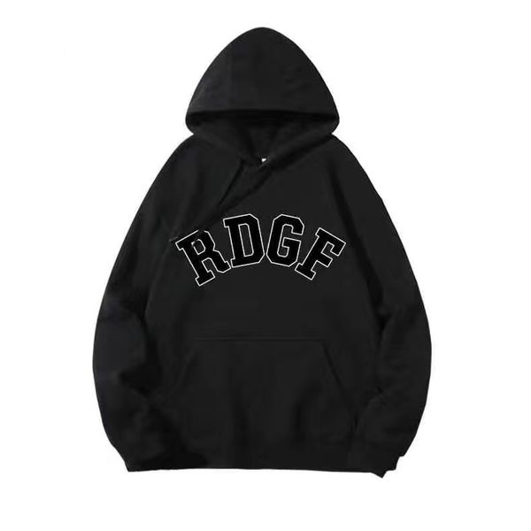 

women's hoodies 100% cotton simple letter print plush thickened hooded sweatshirt women's winter college top, Black