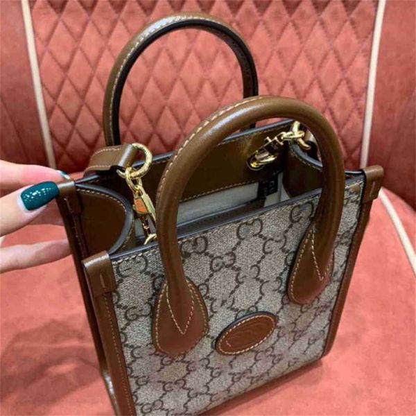 

designer handbag store 60% off clearance retro series interlocking double tote bag open pocket vertical square solid medium handbag