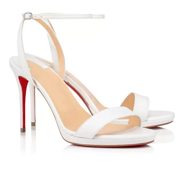 

fashion summer womens red botto sandals pumps refined loub queen 120 mm elegant ladies black white khaki leather peep toes ankle straps high