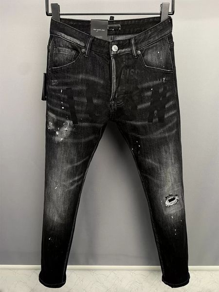 

dsq2 men wash cool guy jeans black classic fashion man hip hop rock moto mens casual design ripped distressed skinny denim biker dsq jean 10, Blue