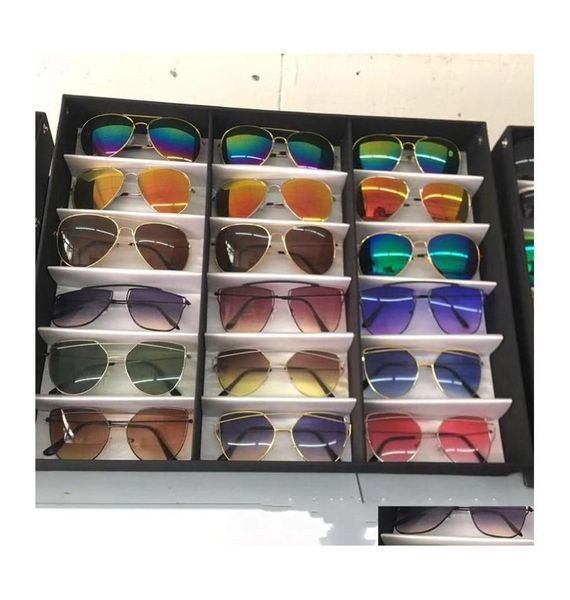

other 18pcs glasses storage display case box eyeglass sunglasses optical organizer frames spectacles tray 34 w2 drop delivery jewe8525886, Black;white