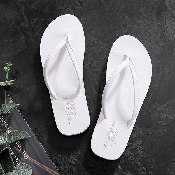

slippers new women's casual flip flops fashion non-slip beac simple comfortable flat light sandals chinela nuvem y2302, Black