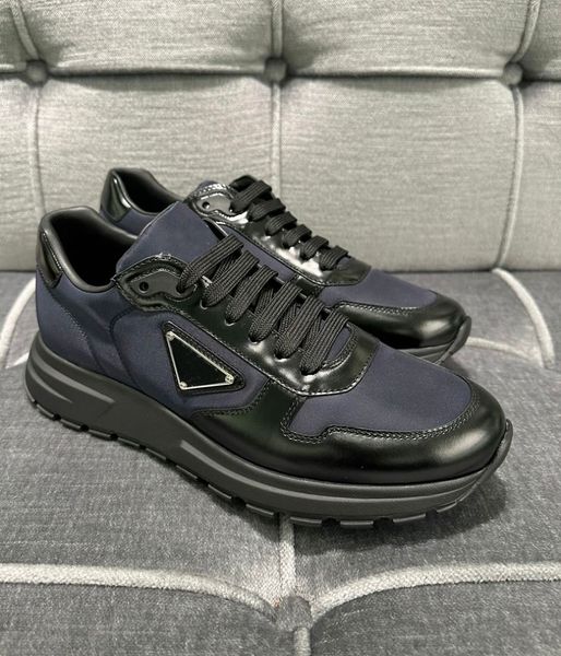 

casual shoes prax 01 sneakers luxury brand men chunky rubber re-nylon man sole trainer wedding party skateboard walking eu38-46 original box, Black
