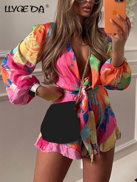 

women's two piece pants women's shorts summer suit fashion woman blouses with prints two piece sets long sleeve female flared tro, White