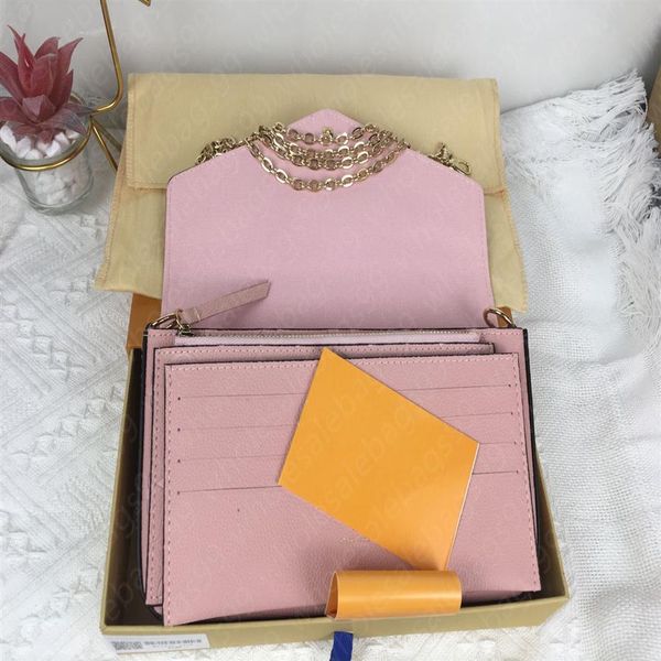 

2021 embossing with original box woman handbag shoulder messenger bags genuine leather purse printed flower wallets fashion design246s