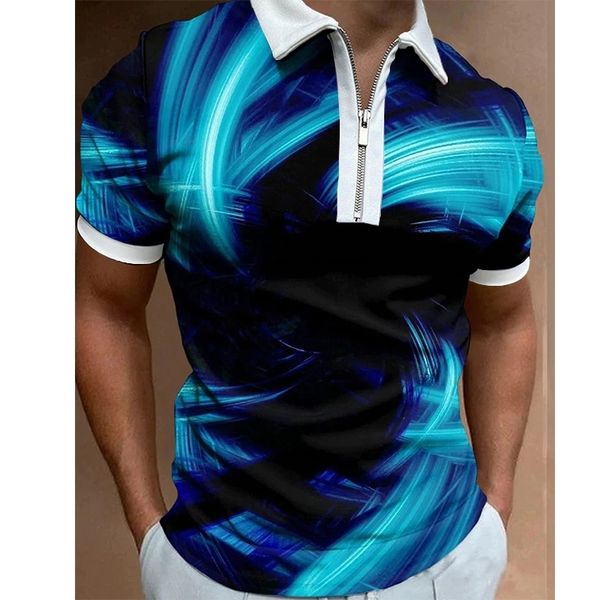 

men's polos luxury mens clothes polo shirts casual golf wear north laser print short sleeve tee shirt men turn-down collar zipper polos, White;black