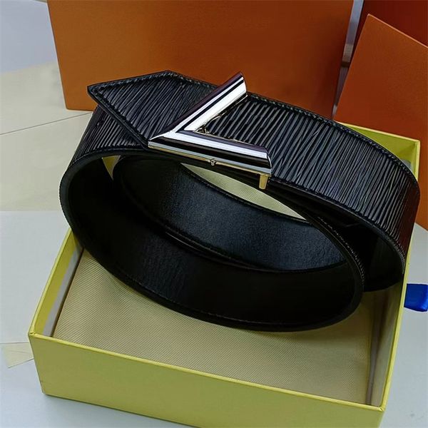 

Luxury Designer Mens Belt Womens Belts Double Cowhide Twill Fashion Waistband 3.8cm, No box