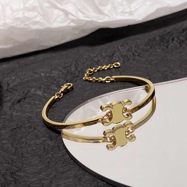 

titanium steel jewelry factory store wholesale arc de triomphe bracelet women's all-match simple bracelet, Golden;silver