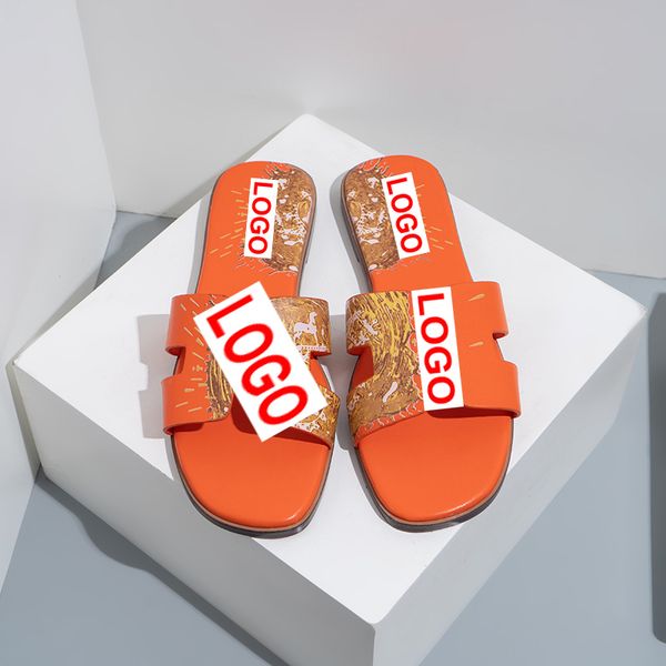 

shoes slippers classic graffiti h designer slides women summer slide sandals casual soft slipper orange beach flat sandal heels size 36-42