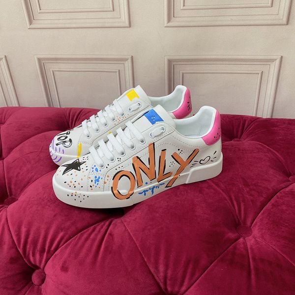 

fashion real leather handmade boots multicolor gradient technical sneakers men women famous shoes trainers 0206w, Black