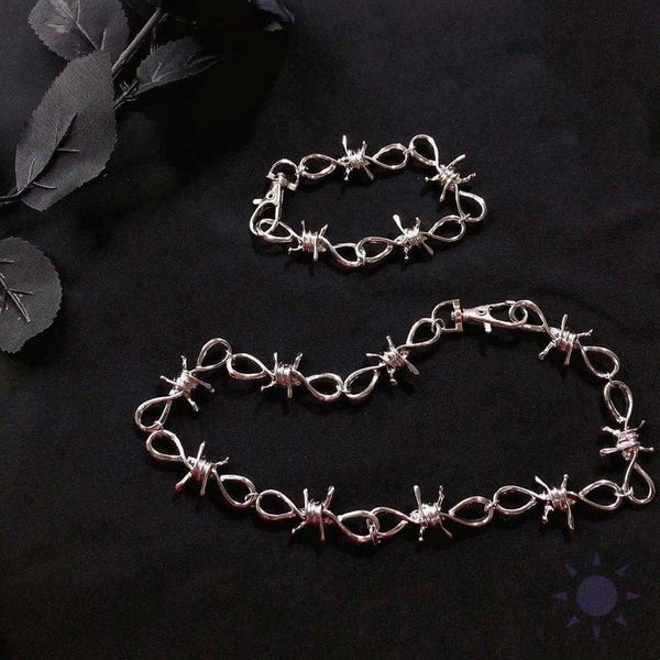 

s punk thorns shape silver color pendant fashion creative rock party vine choker necklace unique cool jewelry 2020 0206
