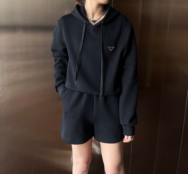 

women's tracksuits european fashion brand long-sleeved pullovers with shorts, Gray